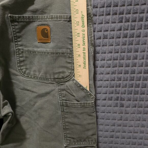 Carhartt Canvas Carpenter Work Pants 38x32 Mens Gray Cargo Cotton Jeans Utility - Picture 7 of 16